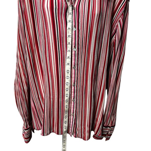 Cato Woman Size 22/24W Long‎ Sleeve Button- front Crinkle Polyester Top - Picture 2 of 9